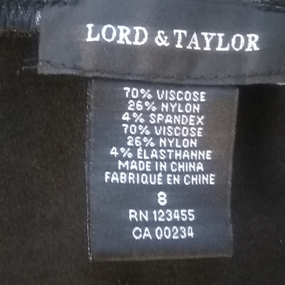 Lord & Taylor black dress w Faux leather trim - Picture 6 of 6